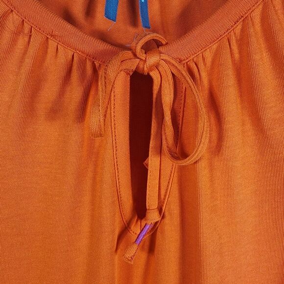 Anthropologie Anais Coral Orange Tunic Style 100% Cotton Dress Size Small - Picture 6 of 9